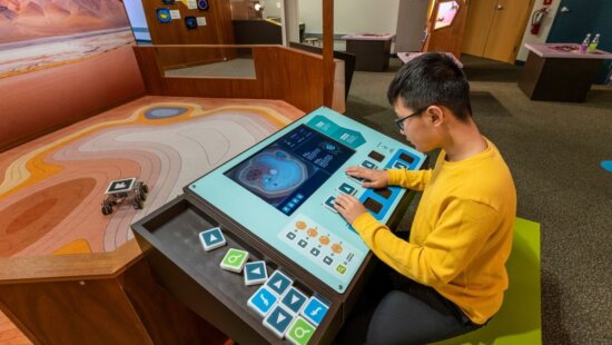 Visitors can program a rover to explore the Atacama Deseret and scan for signs of life.