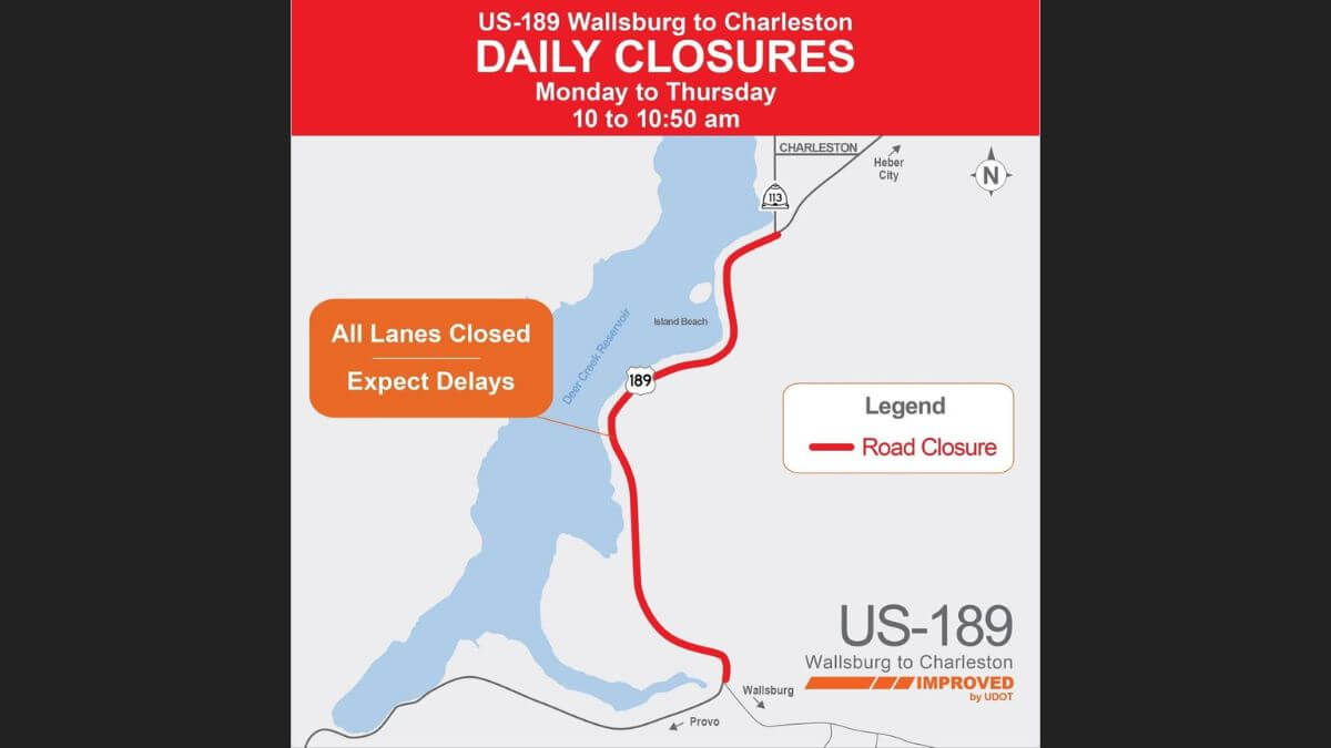 Construction on US-189 in Provo Canyon prompts regular closures through February