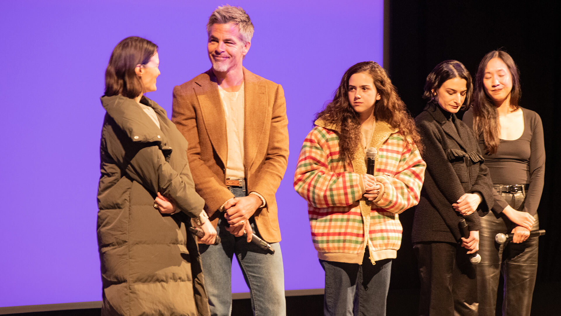 Premiere of the Film Carousel at the Sundance Film Festival on January 22, 2025. Cast includes actors Chris Pine Jenny Slate, Tien Tran, Abby Ryder Fortson