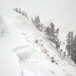 On Sunday afternoon, a party on the ridgeline above Two Dogs in Days Fork unintentionally released a cornice onto the slope below which triggered an avalanche that initially failed above the Christmas rain crust (CERC) layer, but stepped down to facets and depth hoar at the ground. The slide was on a northeast-facing slope at 10,100 feet and was 4.5 feet deep, 250 feet wide, and ran 700 feet, snapping trees along the way.