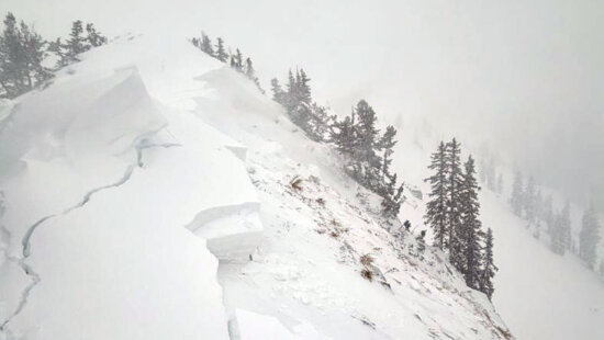On Sunday afternoon, a party on the ridgeline above Two Dogs in Days Fork unintentionally released a cornice onto the slope below which triggered an avalanche that initially failed above the Christmas rain crust (CERC) layer, but stepped down to facets and depth hoar at the ground. The slide was on a northeast-facing slope at 10,100 feet and was 4.5 feet deep, 250 feet wide, and ran 700 feet, snapping trees along the way.