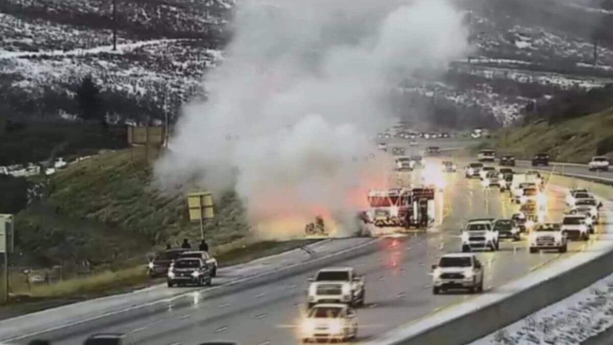 Firefighters responded to a vehicle fire on eastbound Interstate 80 in Parleys Canyon.