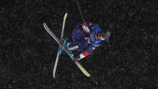 United States' Troy Podmilsak competes during the men's freestyle skiing big air finals at the 2026 Winter Olympics, in Livigno, Italy, Tuesday, Feb. 17, 2026