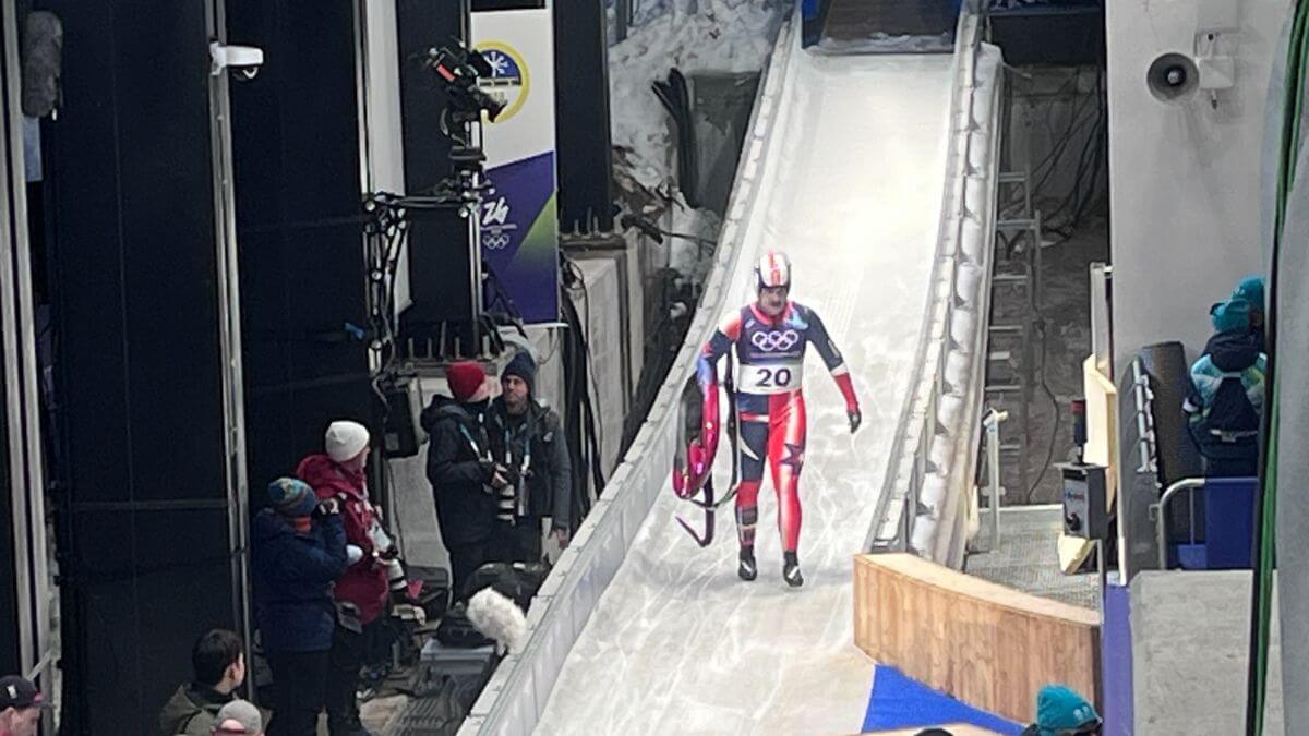 Park City athlete Matt Greiner slides luge in the Milano Cortina Olympics