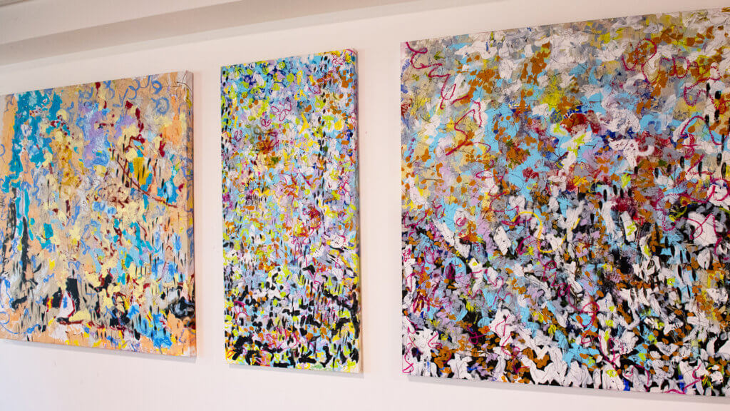 Artist Shel Pink in her Park City Studio