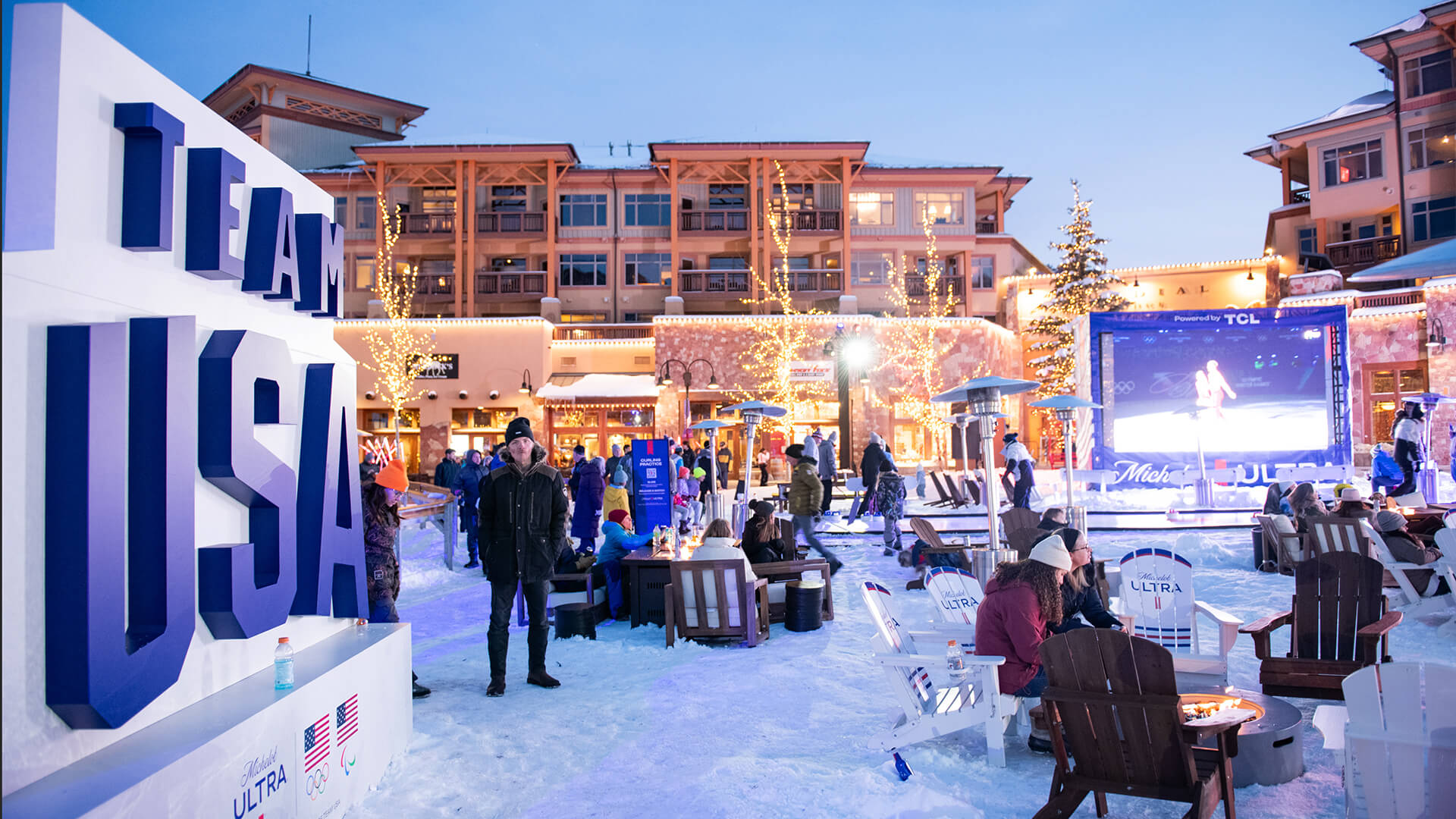 The Torchlight Parade and Fireworks at the Canyons Village in Celebration of the Olympics Closing Ceremonies