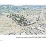 Conceptual site rendering from Dakota Pacific Real Estate’s Kimball Junction West architectural design standards draft (Draft V7, dated Dec. 24, 2025), showing a proposed mixed-use district layout in Kimball Junction.