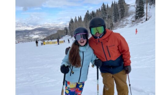 Kevin Holliday, right, poses with his daughter on the slopes in Park City, Utah. A GoFundMe campaign has been launched to support Holliday and his family as he recovers from a skiing accident, according to the fundraiser.