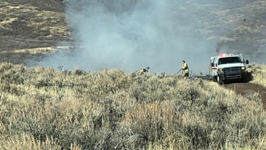 North Summit Fire District respond to a brush fire near Wanship.