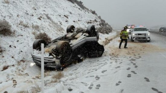 Vehicle crash in Echo Canyon on February 12, 2026.
