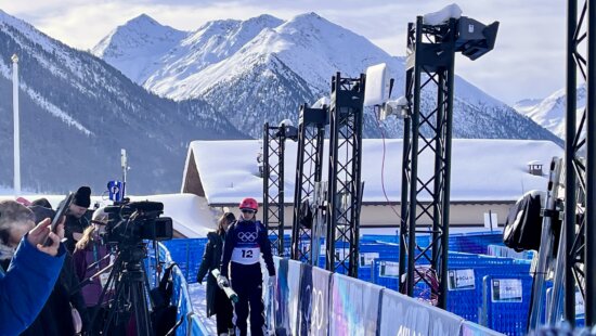Park City's Tasia Tanner at the Womens Aerials in the Milan Cortina Olympics.