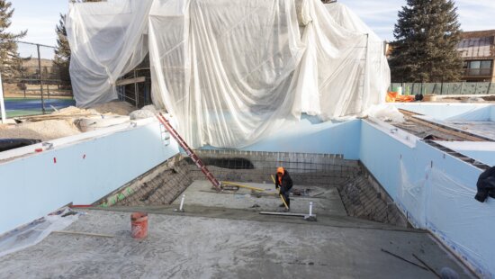 Construction continues on the outdoor aquatic facilities at the PC MARC in Park City.