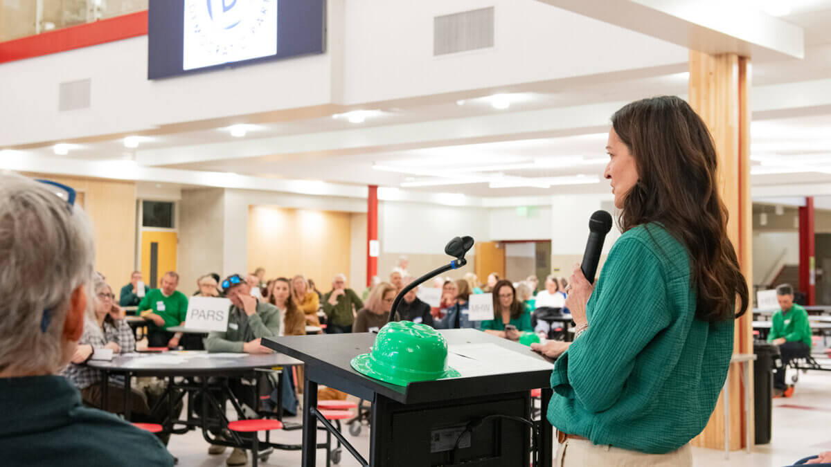 Summit County Democrats gather and mingle during caucus night Tuesday, as voters met neighbors, connected with candidates and took part in the local party process.