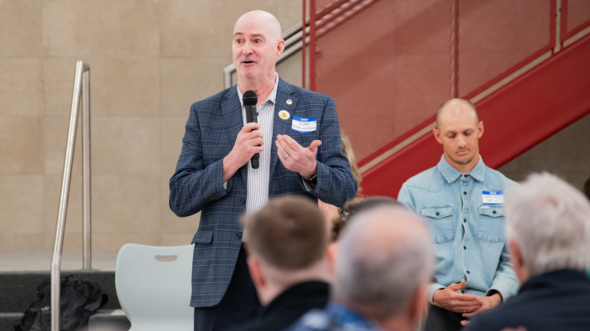 Summit County Democratic Caucus on March 17, 2026, at Park City High School. Zane Woolstenhulme