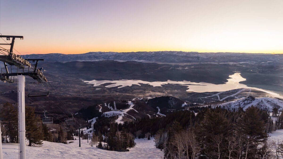 Deer Valley overlooking the Jordanelle reservoir on March 4, 2026