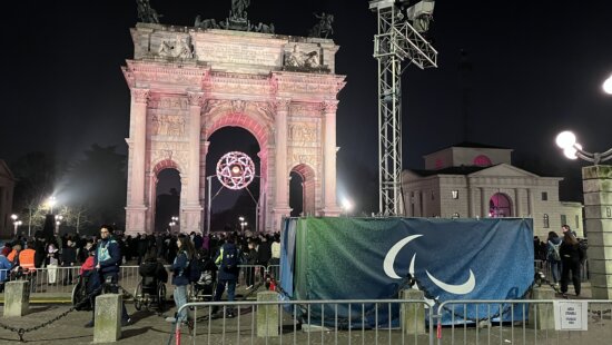Paralympic Flame lit in Milan.
