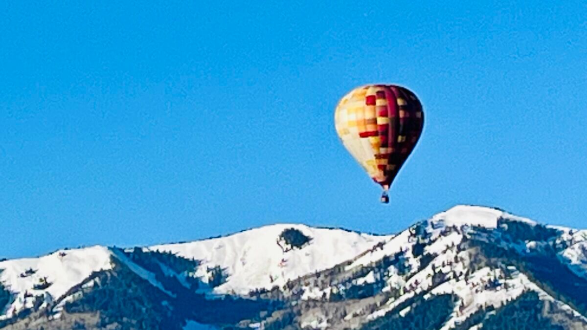 Hot air balloon over Park City.