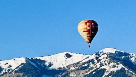 Hot air balloon over Park City.