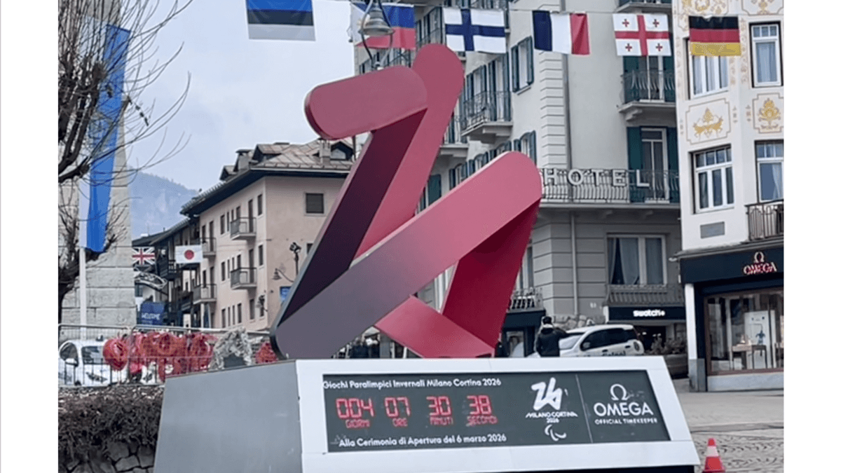 Cortina's Countdown Clock until the Paralympics Opening Ceremony.
