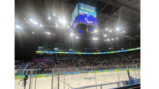 USA vs Italy Hockey game at the Milan Cortina Paralympics.