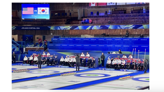 USA v Korea in Wheelchair Curling at the Milan Cortina Paralympics.