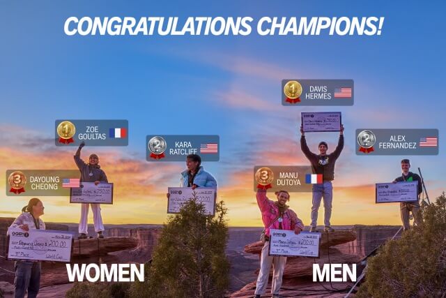 Slackline World Cup in Utah, podium placements