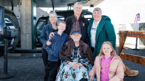 World War II Veteran Ted Crittenden, rides the East Village Gondola on his 99th Birthday, March 24, 2026