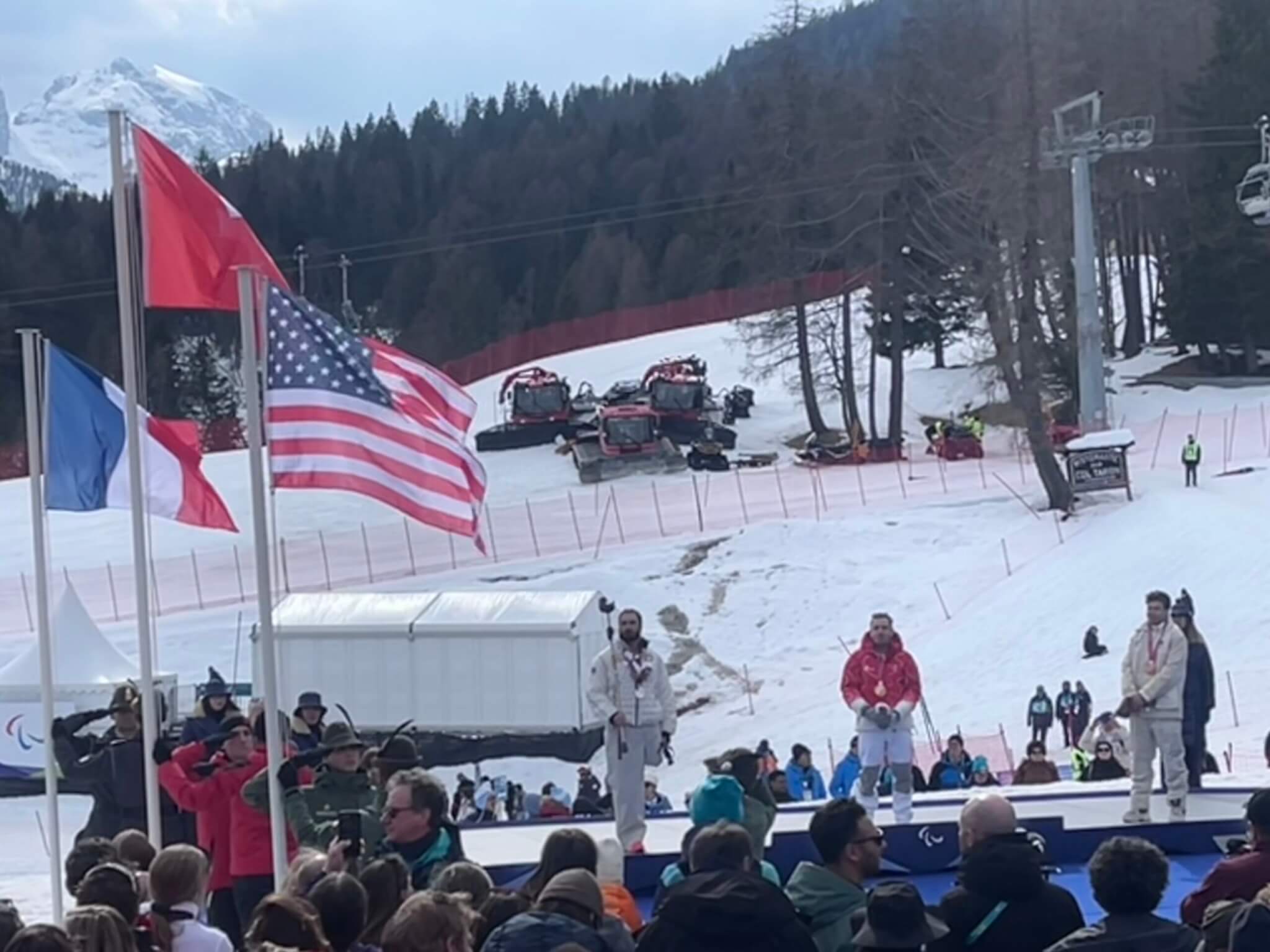 Mens Standing Super-G Podium.