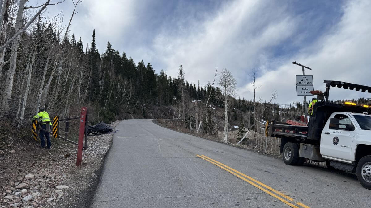 UDOT crews open the Empire Pass gate on April 14, 2026.
