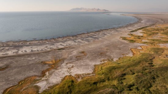 The shores of the Great Salt Lake are pictured at Great Salt Lake State Park near Magna on Tuesday, Aug. 5, 2025.