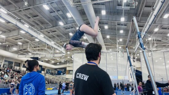 Charlotte Gallagher on the Bars for which she got 3rd place.