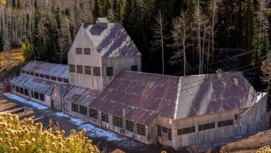 The fully restored headframe at the Silver King mine.