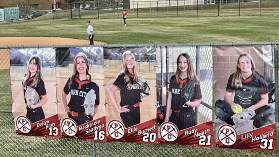 Miners senior softball players.