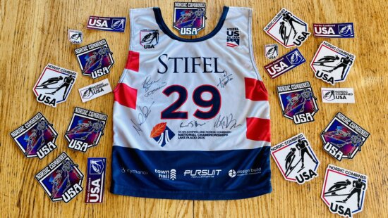 Nordic Combined's fate is in the hands of the IOC, and in the hands of the fans. Here's a bib signed by the members of the National Team.