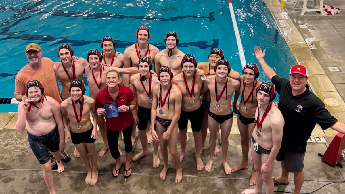 Park City Water Polo’s 16U boys team finished second at the Utah State Club Championships after a dramatic playoff run that included a comeback semifinal win over Murray. Photo courtesy of Park City Water Polo.