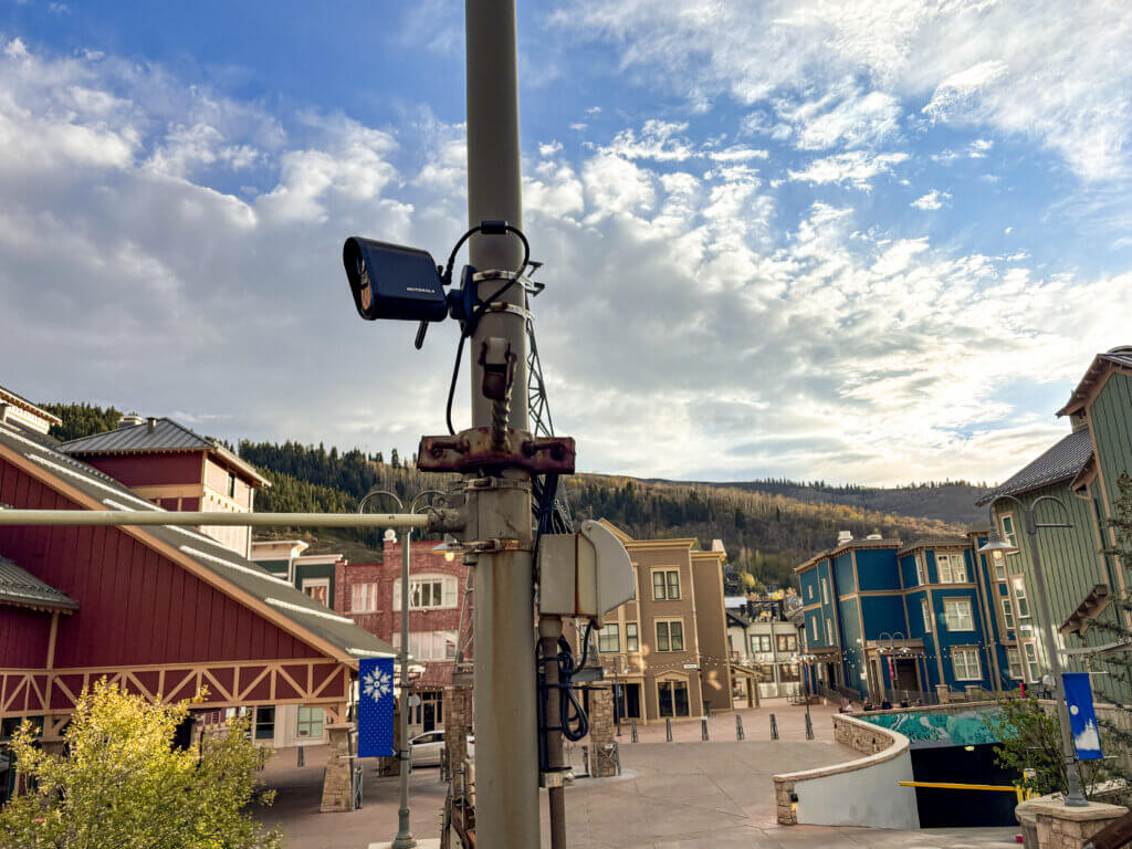 A Motorola automatic license plate reader in Summit County. The Sheriff’s Office says multiple ALPR devices have been damaged in recent months, including two intentionally damaged cameras on the western side of the county.