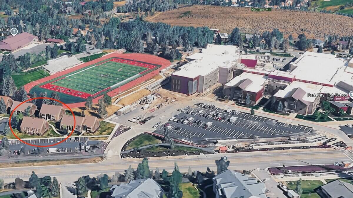 Google map showing the proximity of the alleged location the drugs were purchased at to the Park City High School.