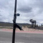 A Motorola license plate reader at the Pinebrook roundabout near the I-80 Park-and-Ride, one of the main entry points into the Snyderville Basin.