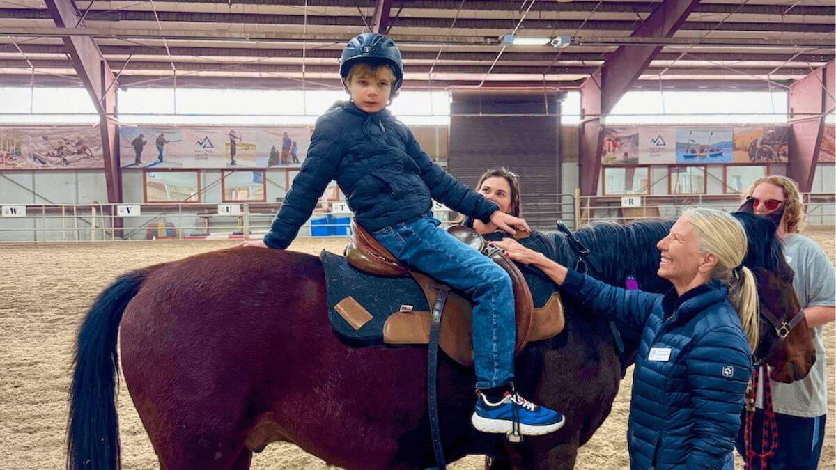 Rhett Olsen in the barn in Park City's National Ability Center, he'll be spotlighted in this year's June 6, Barn Party fundraiser.