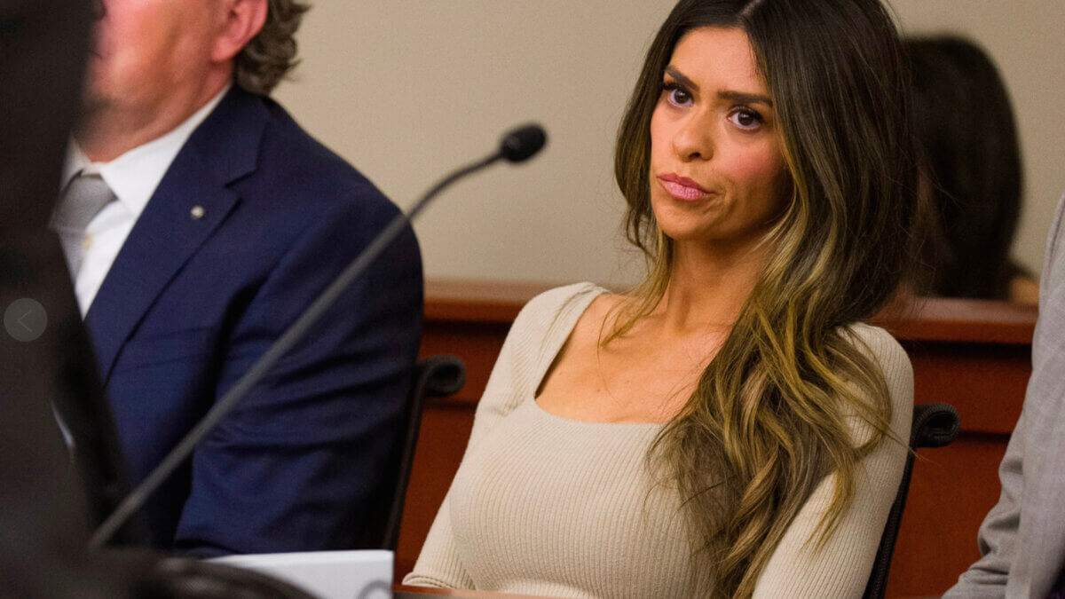 Taylor Frankie Paul appears in Third District Court for a hearing regarding protective orders between her and her former partner Dakota Mortensen in Salt Lake City, Thursday, April 30, 2026.