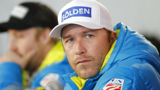USA men's ski team member Bode Miller participates in a news conference, on the first day of the World Cup Ski Championships, in Beaver Creek, Colo.