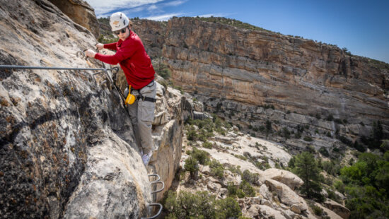 The Ashley Gorge Via Ferrata trail near Vernal, Utah.