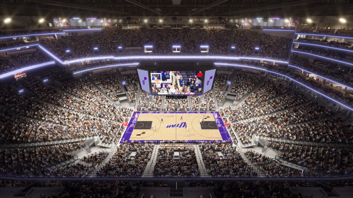 Delta Center renovations in play to the upper seating area.