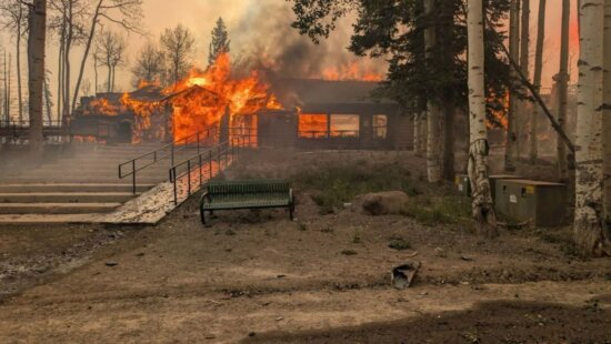 The Cottonwood Fire, which sparked Monday, has spread into Eagle Point Resort, destroying several cabins and structures.
