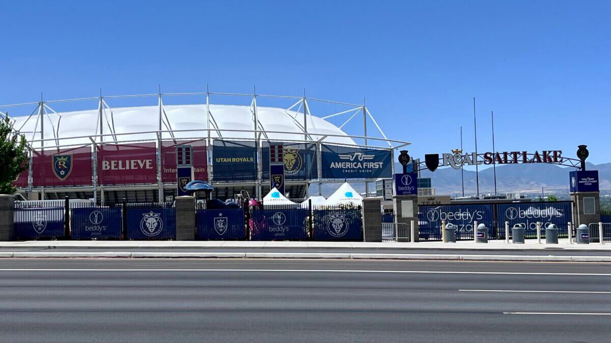 RSL Real Salt Lake Stadium, the professional home of athlete currently playing in the World Cup for Uruguay.