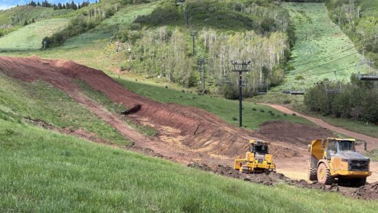 Park City Mountain Resort works on construction for new half-pipe.