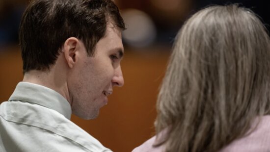 Tyler Robinson, left, accused in the fatal shooting of Charlie Kirk, appears during a hearing in the 4th District Court in Provo, Utah, Tuesday, May 19, 2026.