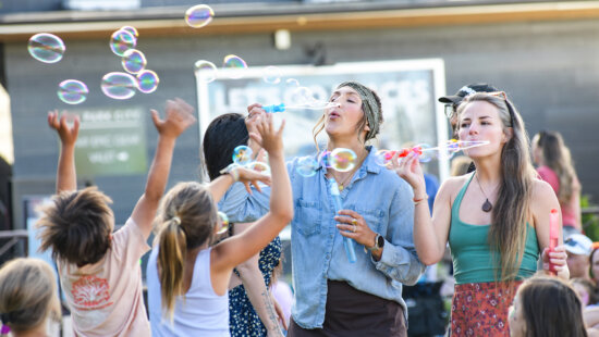 Families gathered at Canyons Village for Park City Community Foundation’s Summer Solstice Family Celebration on June 18, featuring live music, games, local resources and community connection.