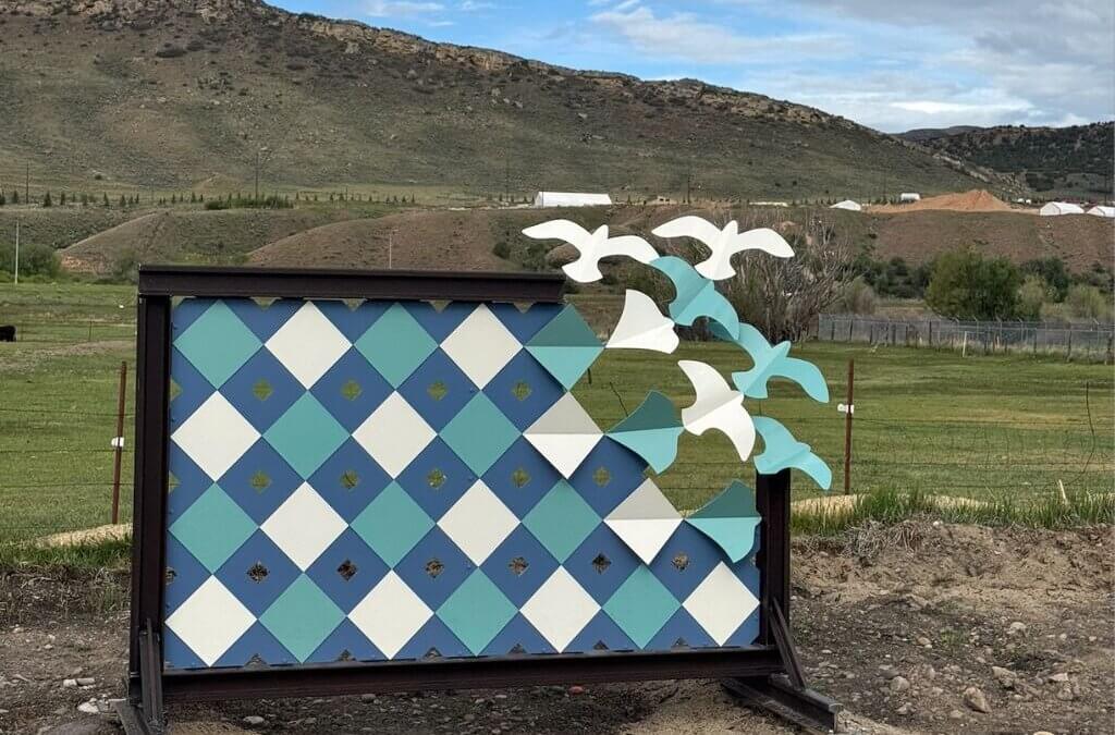 “Patchwork Migration,” the first sculpture in Summit County’s “Quilted Together” public art program, now stands near Center Street and the Rail Trail in downtown Coalville.