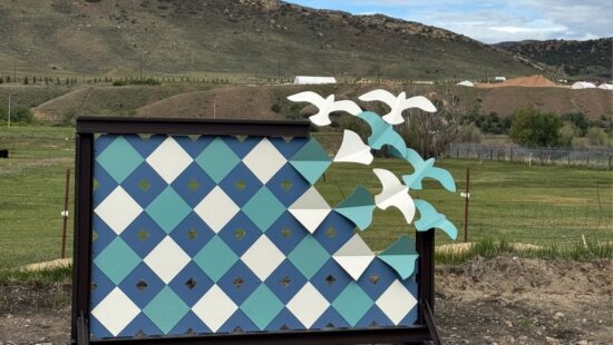 “Patchwork Migration,” the first sculpture in Summit County’s “Quilted Together” public art program, now stands near Center Street and the Rail Trail in downtown Coalville.